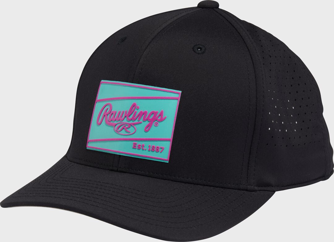 Rawlings Black Performance Curved Bill Snapback Hat